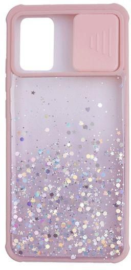 SAMSUNG GALAXY A02S - Camera Slider Clear Back Cover With Sequin