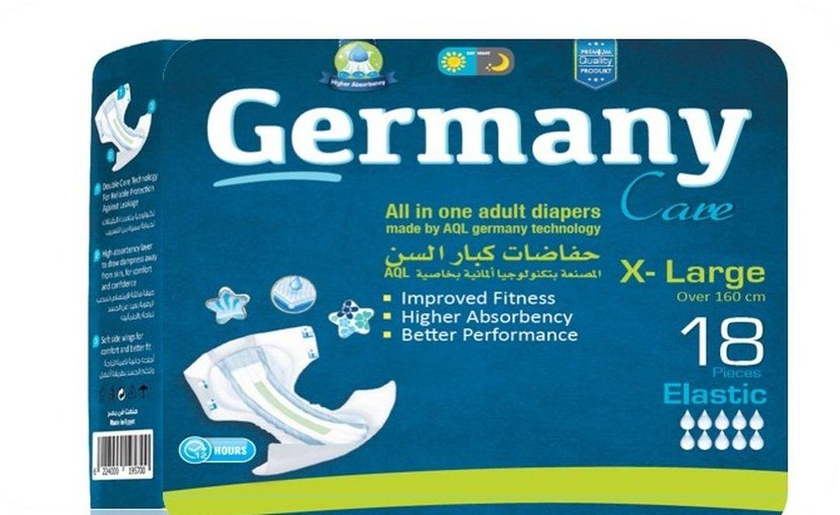 Germany حفاضات كبار السن جيرمني مقاس كبير جدًا 18 قطعة