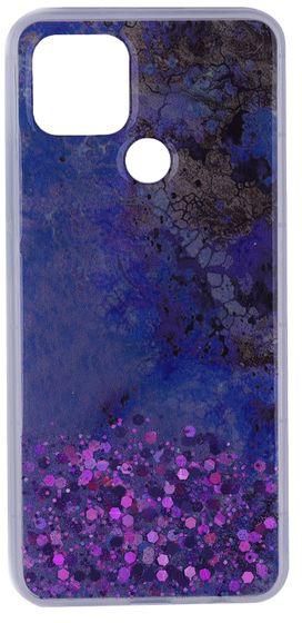 OPPO A15 / A15S - Marble Prints With Glitter Silicone Cover