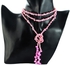 VP Jewels Women's Alloy Rhodium Plated Steam Pink Pearl Long Necklace - 587