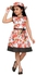 Ceemee Sleeveless Red Floral Cotton Dress, with Matching Cap
