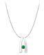 May Birthstone Created Emerald Pendant in 14kt White Gold 0.15 CT TGW