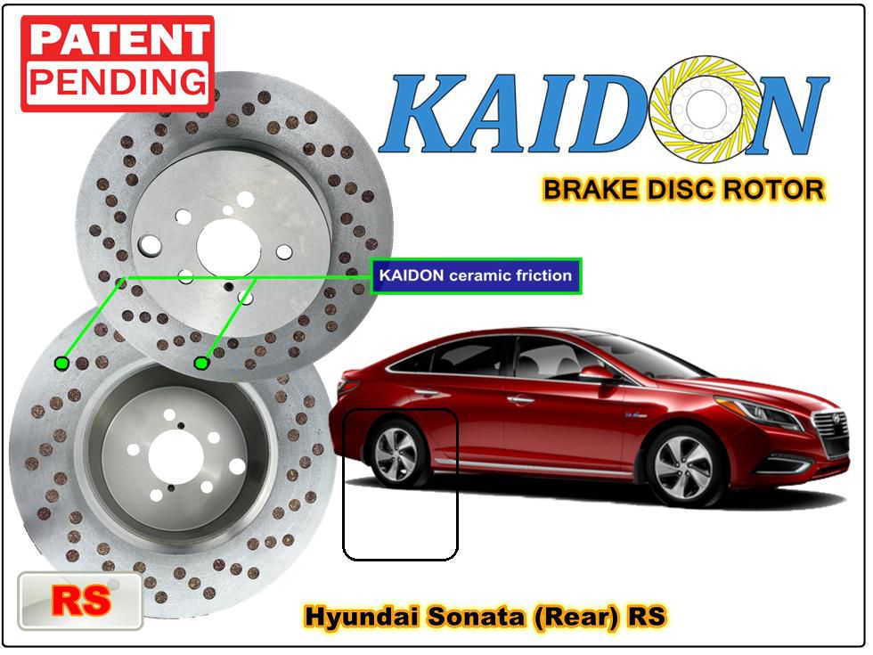 Kaidon-brake Hyundai Sonata Disc Brake Rotor (REAR) type "RS" spec