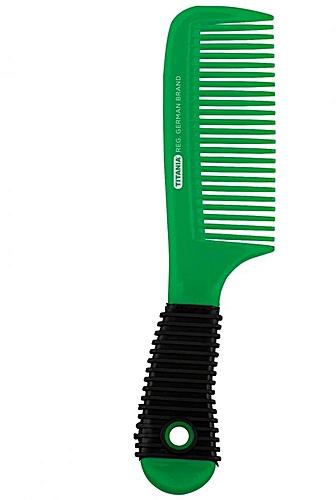 Titania Comb With Rubber Handle - Green