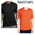 aZeeZ Pack Of 2 Black And Orange Quick Dry Breathable Athletic Shirt