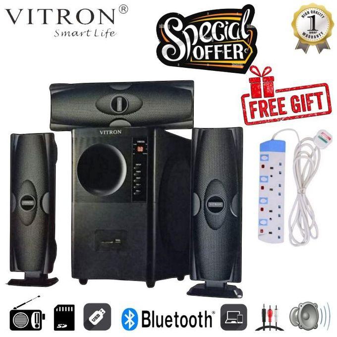 Vitron V635 3.1 HOME THEATER BUILT IN POWERFUL AMPLIFIER, SUB-WOOFER SYSTEM 3.1 CH 10000W - BLACK+Free 4 way ext