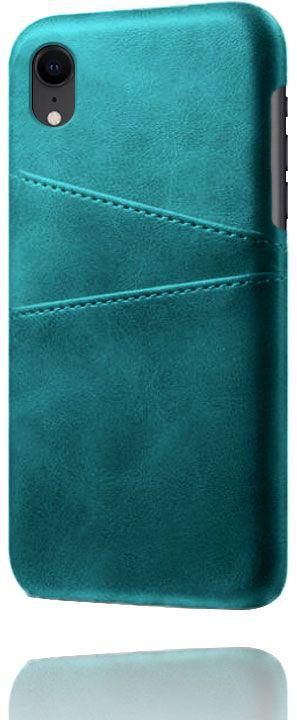 Phone Case for iPhone XR Slim Fit Thin PU Leather Hard with Card Slots Protective Case Cover, Green