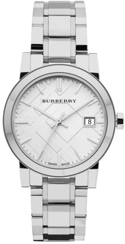 Burberry Women's Heritage Check Dial Stainless Steel Watch BU9100 (Silver)