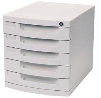 DELI 5 Drawer Cabinet with Lock in Front, White