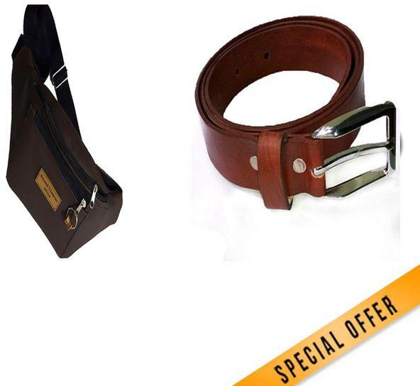 Waist bag Plus Brown Leather belt