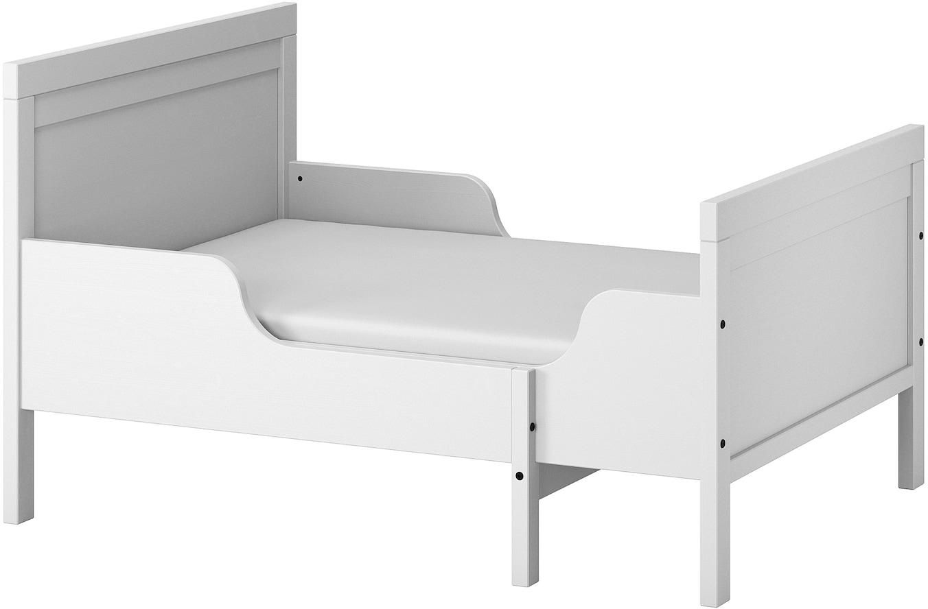 SUNDVIK Ext bed frame with slatted bed base - grey 80x200 cm