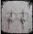 Gothic Bird Raven Skull Heart Dangle Earrings