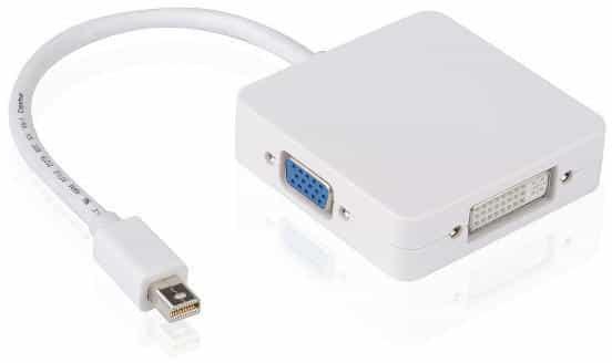 3 in1 Thunderbolt Mini Displayport DP to HDMI DVI VGA Adapter Display Port Cable For Apple MacBook