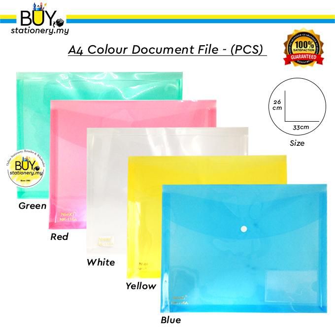 Buystationery A4 Colour Document File - PCS (5 Colors)