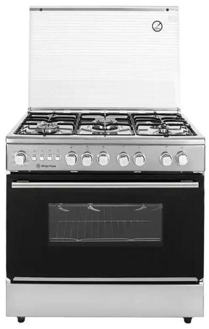 White Point WPGC9060BPXFSA Gas Cooker, 5 Burners - Black & Silver
