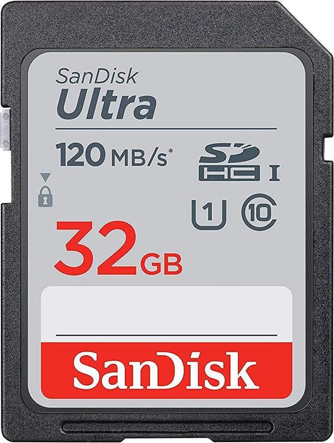 Sandisk 32gb sd card ultra 120mbps ,camera card