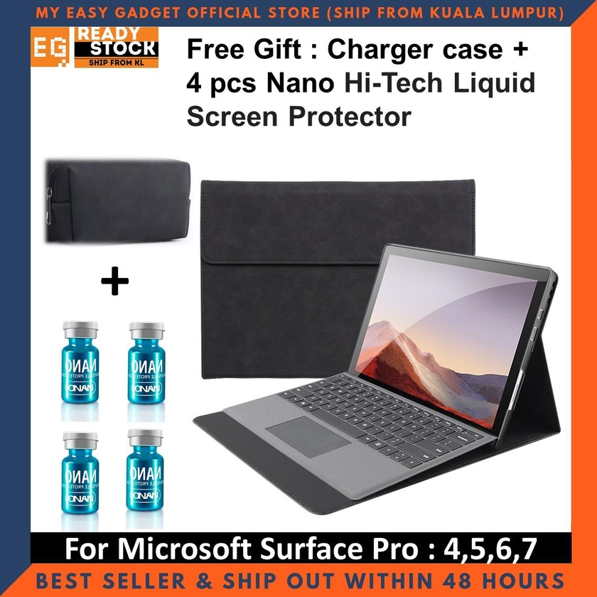 Myeasygadget Microsoft Surface Pro 4 5 6 7 Casing Surface Stand Flip Case Free Charge Case 4 x Nano (4 Colors)