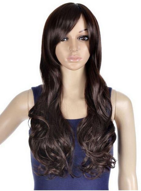 Fashion Heat-resistant fluffy elegant long curly wigs black for ladies 56-5