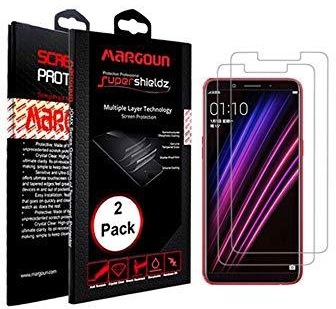 Margoun 2-Pack Clear Anti-Scratch Glass Screeen Protector for Oppo A1, 5.7inches