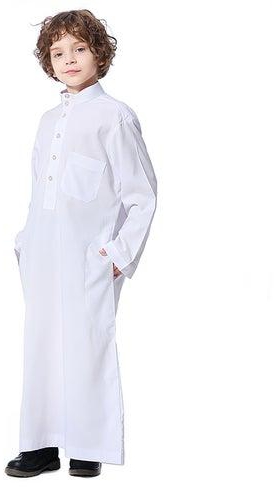 ثوب كاجوال للأولاد أبيض