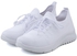 LARRIE Ladies Lightweight Sporty Lace Up Sneakers - 6 Sizes (White)