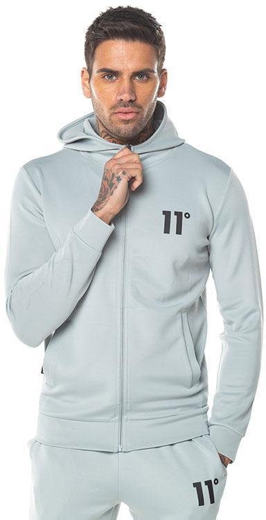 11 Degrees - Core Poly Full Zip Track Top With Hood - Pastel Green