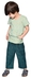 Baby Boys' Cotton Clothes Shirt Pant Set 2-3 Years Green Kurta Pajama 2 pcs Half Sleeves Dress for Kids Tiny Bunnies