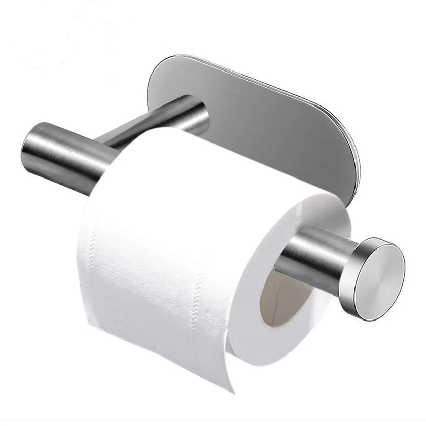 Paper Roll Holder Self Adhesive Wall Mount Toilet Roll Holder Stainless Steel Toilet Paper Hanger for Kitchen and Bathroom
