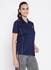 Clovia Comfort-Fit Active Polo T-shirt in Navy