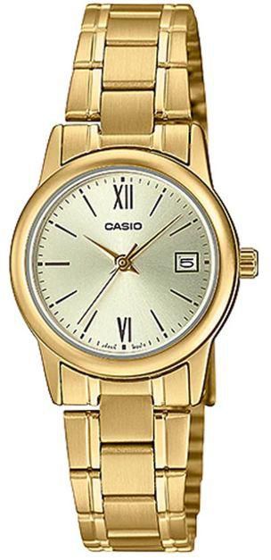 Casio Watch For Women LTP-V002G-9B3UDF Analog Stainless Steel Band Gold