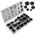 Generic 125pcs Black Rubber Grommets Retaining Ring Set Protection Coil With Plastic Box For Blanking Hole / Wiring Cable / Gasket Kits