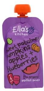 Ella's Kitchen Puree Pouch Organic Sweet Potato, Pumpkins, Apples & Blueberries 120 g