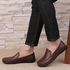 Fashion Mens Slip-On Leather Loafers Classic Design-Dark Brown