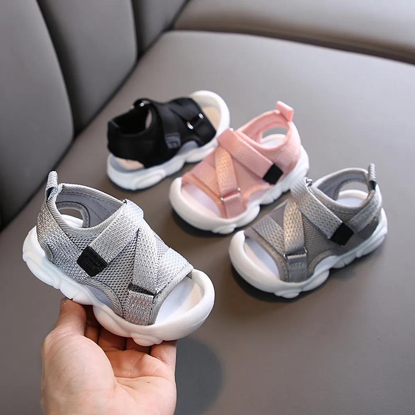 Summer Toddler Shoes Pure Color Mesh Breathable Sneakers Children's Babies Boys and Girls Sandals