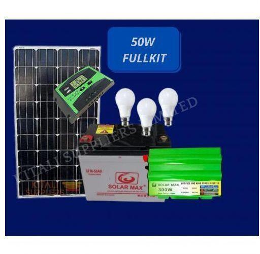 Solarmax 80Ah Solar Battery + Sunlight 100Watts Solar Panel Full Kit + 10Amp Digital Controller + 300W Power Inverter + 3 Solar Bulbs