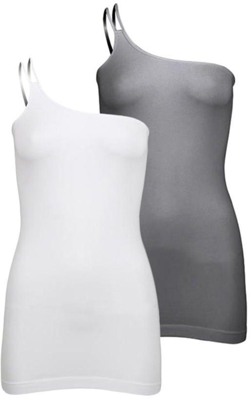 Silvy Set of 2 Casual Dress for Women - White / Gray, Medium