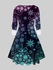 Plus Size Christmas 3D Print Snowflake Ombre Dress - 4x | Us 26-28