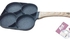 Multifunctional non-stick granite egg frying pan with wooden handle of 4 black molds