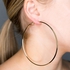 95mm Large Hoop Round Tube Gold Plated Dangle Earrings