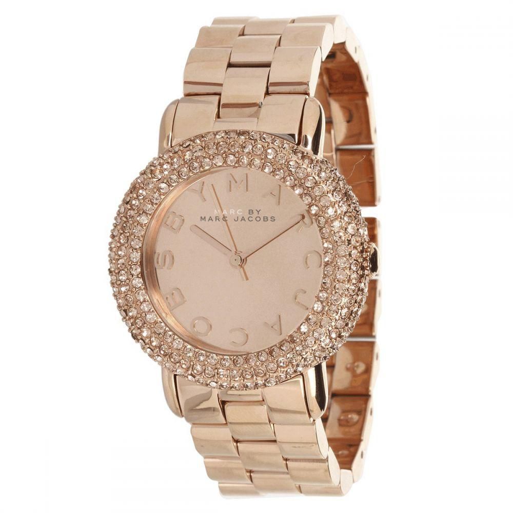 Marc by Marc Jacobs Women's Rose Gold Dial Stainless Steel Band Watch - MBM3192