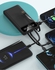 Matrix Y80-10000mAh Power Bank With 4 Built-in Cables And Torch - Black