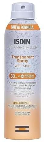 Isdin Fotoprotector Transparent Spray Spf 50 (250Ml) | Wet Skin Sunscreen | Effective On Wet Skin | Instant Cooling And Drying Spray