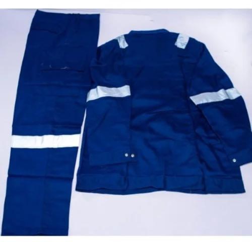 Safety Coverall Up And Down With Reflator - Blue- Xxl