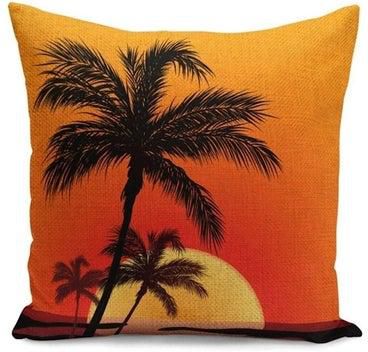 Printed Cushion Cover Orange/Red/Black 45x45centimeter