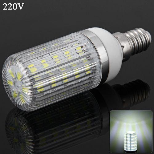 Generic E14 7W 36 X SMD 5730 220V Dimmable White Light Silver Corn Light Lamp (6000-6500K) - Cool White
