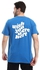 Izor Round Neck Back And Front Print T-Shirt - Royal Blue & White