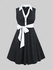 Plus Size Sleeveless Colorblock Belted Knee Length Dress - L | Us 12