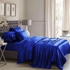 Generic Satin Bed Sheet Set - 5 Pcs - Blue