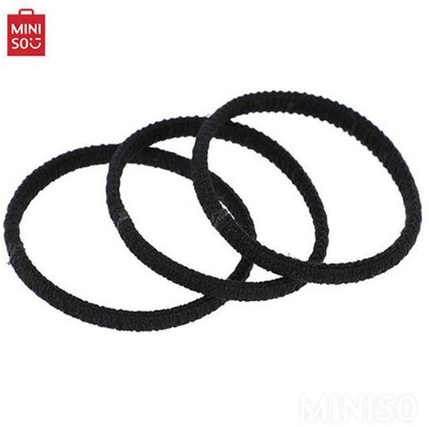 Miniso Seamless Rubber Band With Folds 5pcs - Black