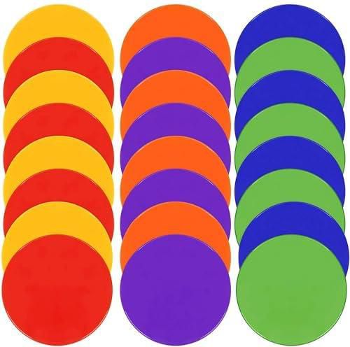 30pcs Spot Markers 9 Inch Non Slip Agility Dots Flat Field Cones Circles Rubber Floor Dots for Sports Soccer Basketball Training, Gym Training